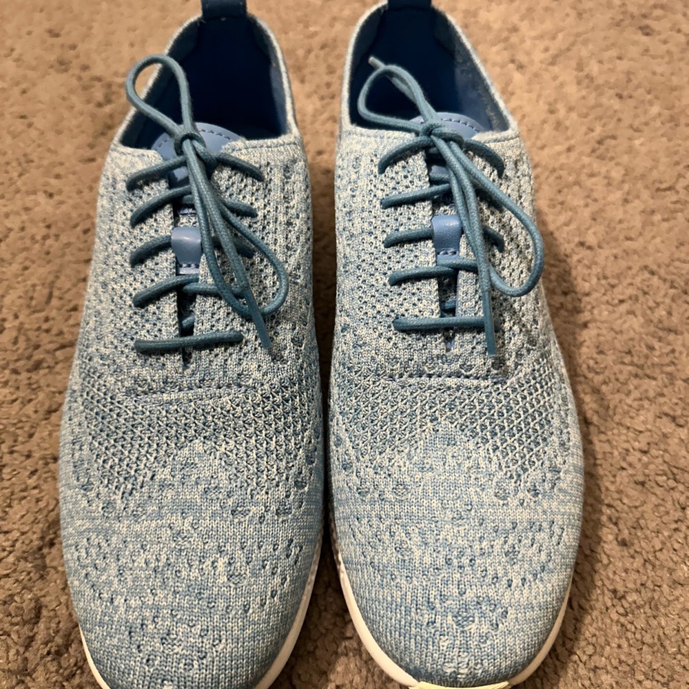 Cole Haan Light Blue Knit Sneakers